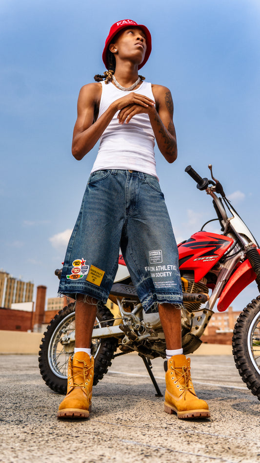 FAUS Distressed Jean Shorts