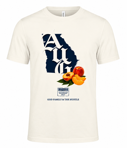 “AUG-706” Vintage White Peach Tee