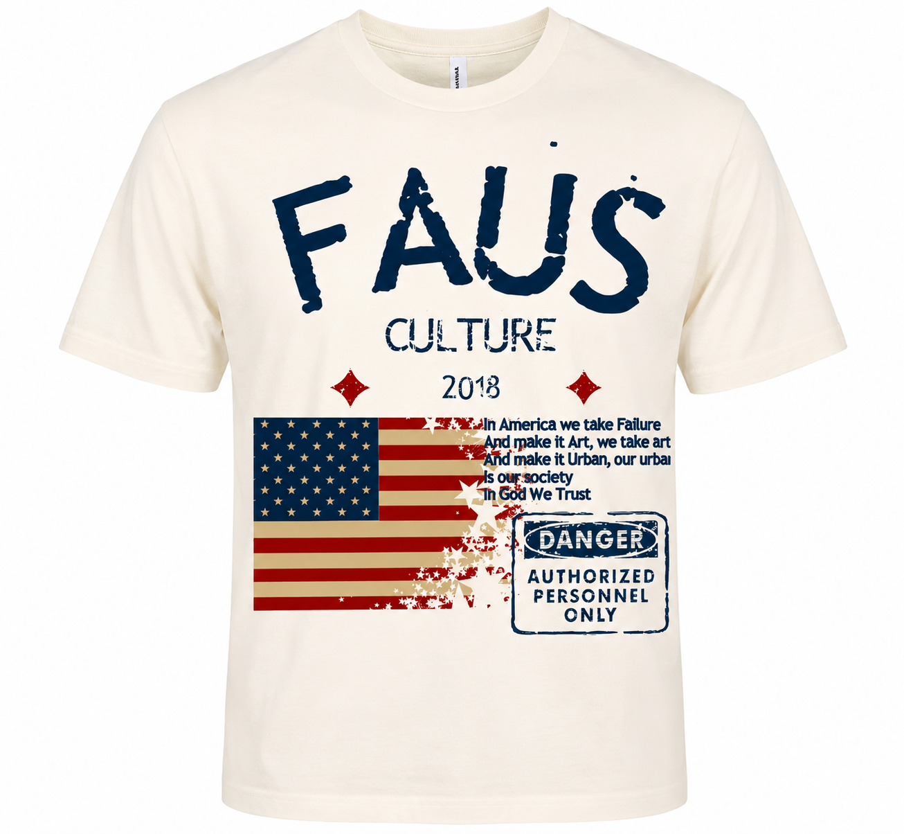 FAUS “AMERICA” Vintage White Tee